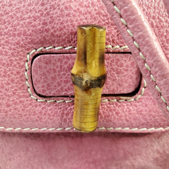 Gucci Pink Suede Leather & Bamboo Mini Backpack main image 9
